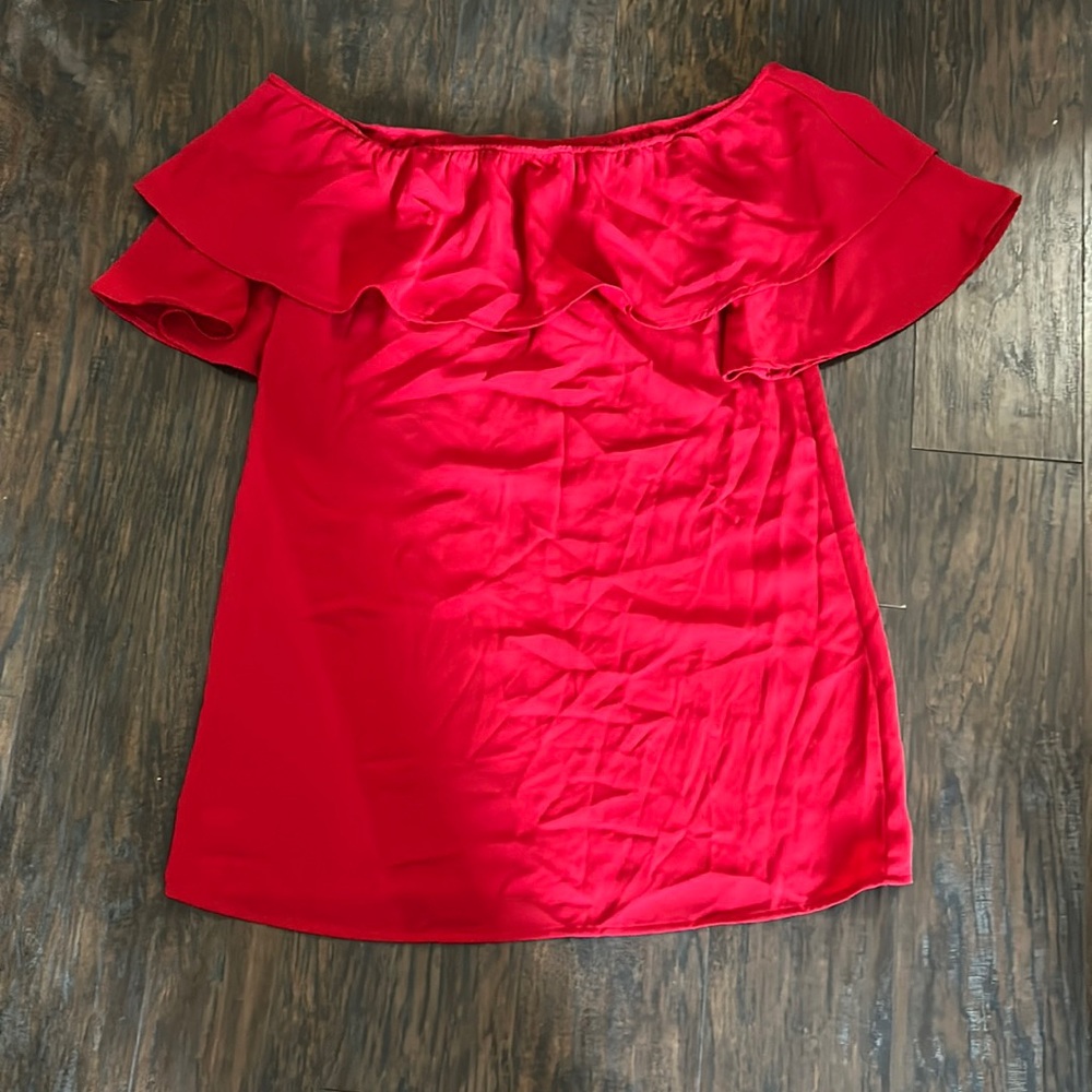 TOBI red off the shoulder dress